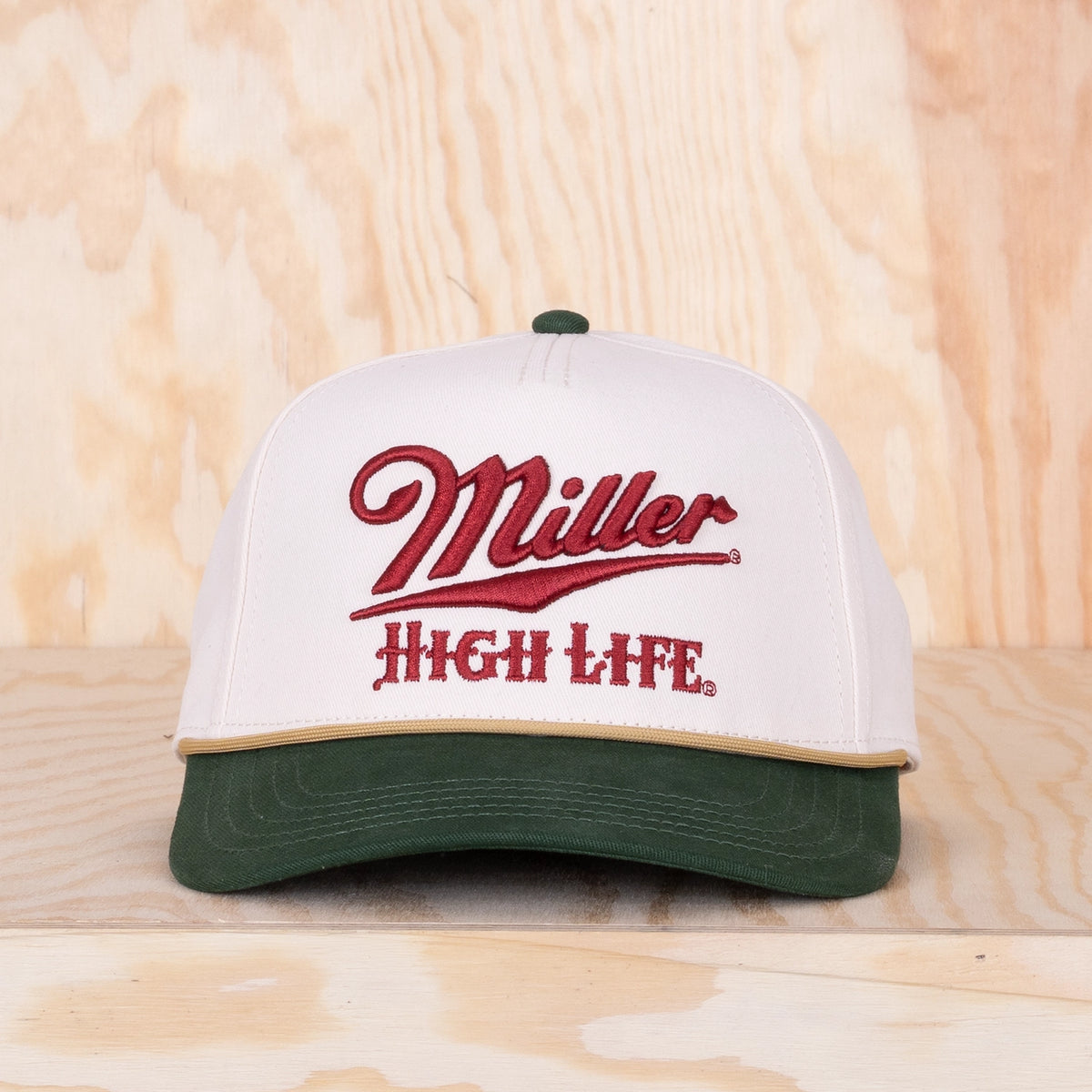 American Needle Miller High Life Scottie A-Frame Cap Cap Ivory/Dark green