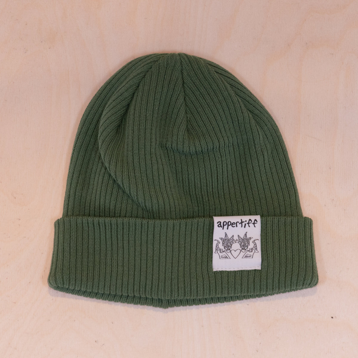 Appertiff Organic Beanie Olive Green