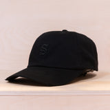 Ca'put Letter S Dad Cap Worn Out Black