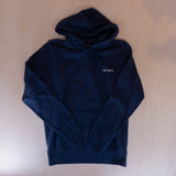 Carhartt WIP Hooded Script Embroidery Sweat Blue/White