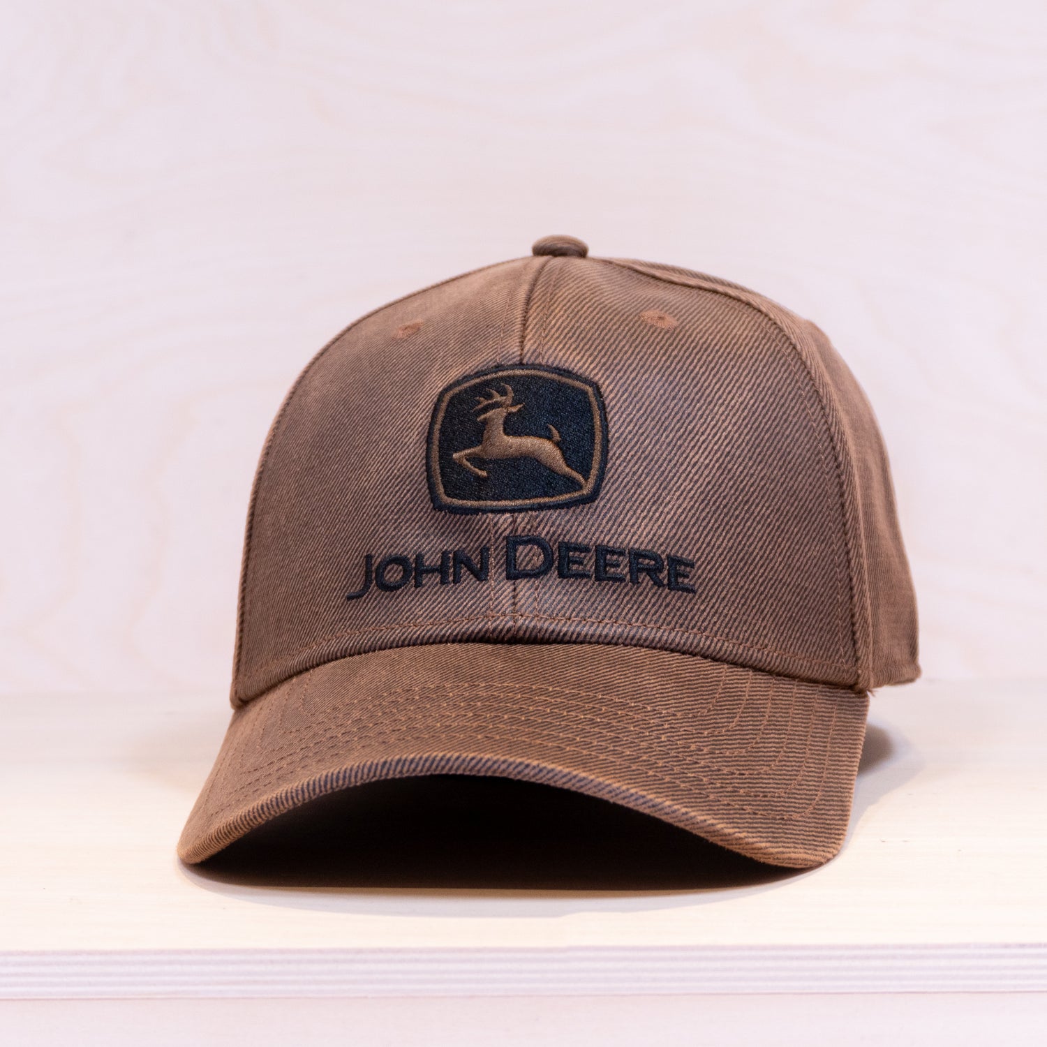 John Deere Oilskin Logo Cap Brown