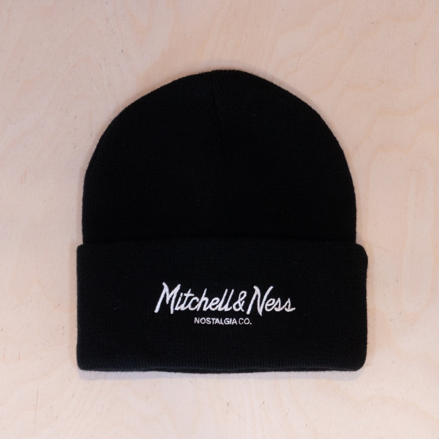 Mitchell & Ness Pinscript Cuff Knit Beanie Black