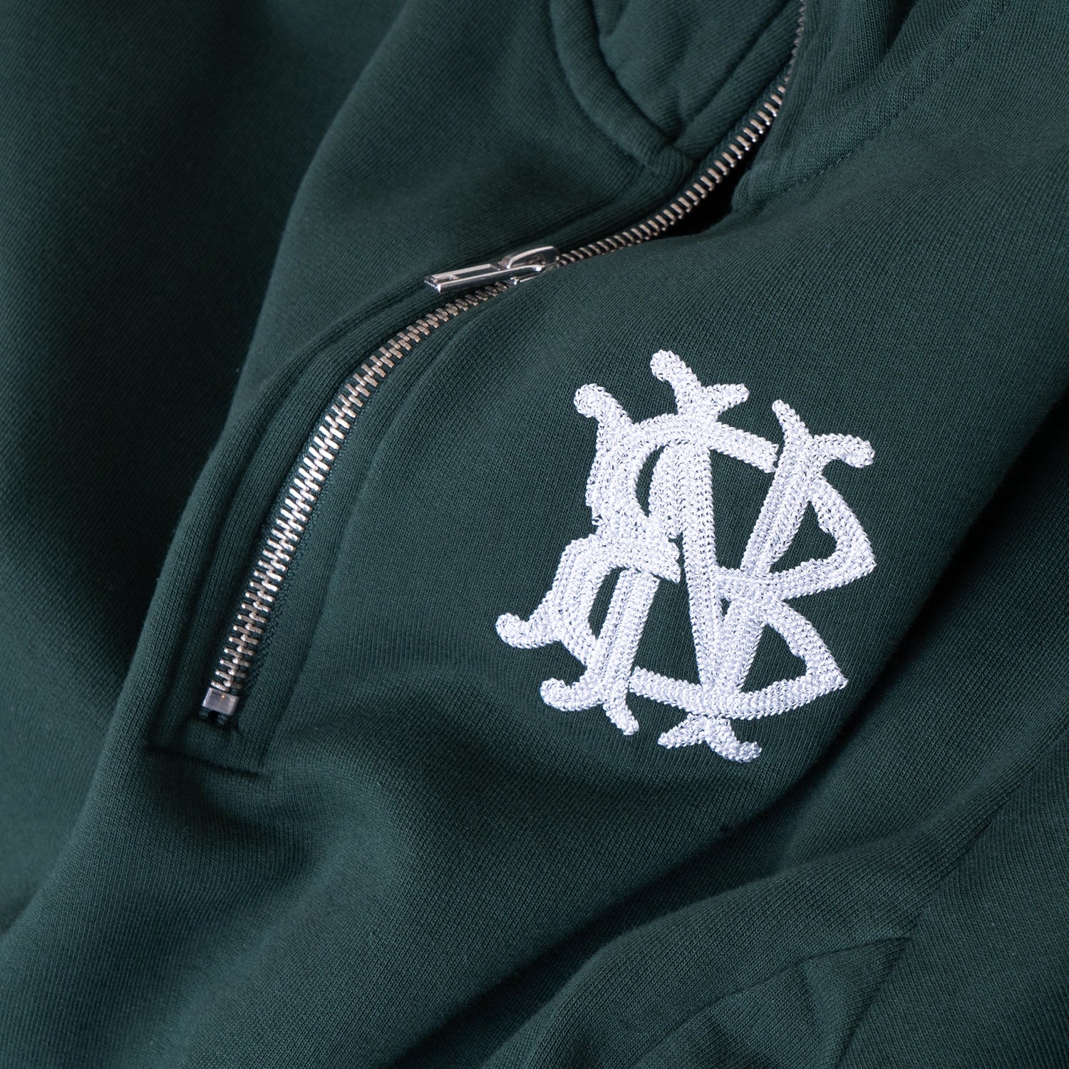 New Black Monogram Half-Zip Pine Green
