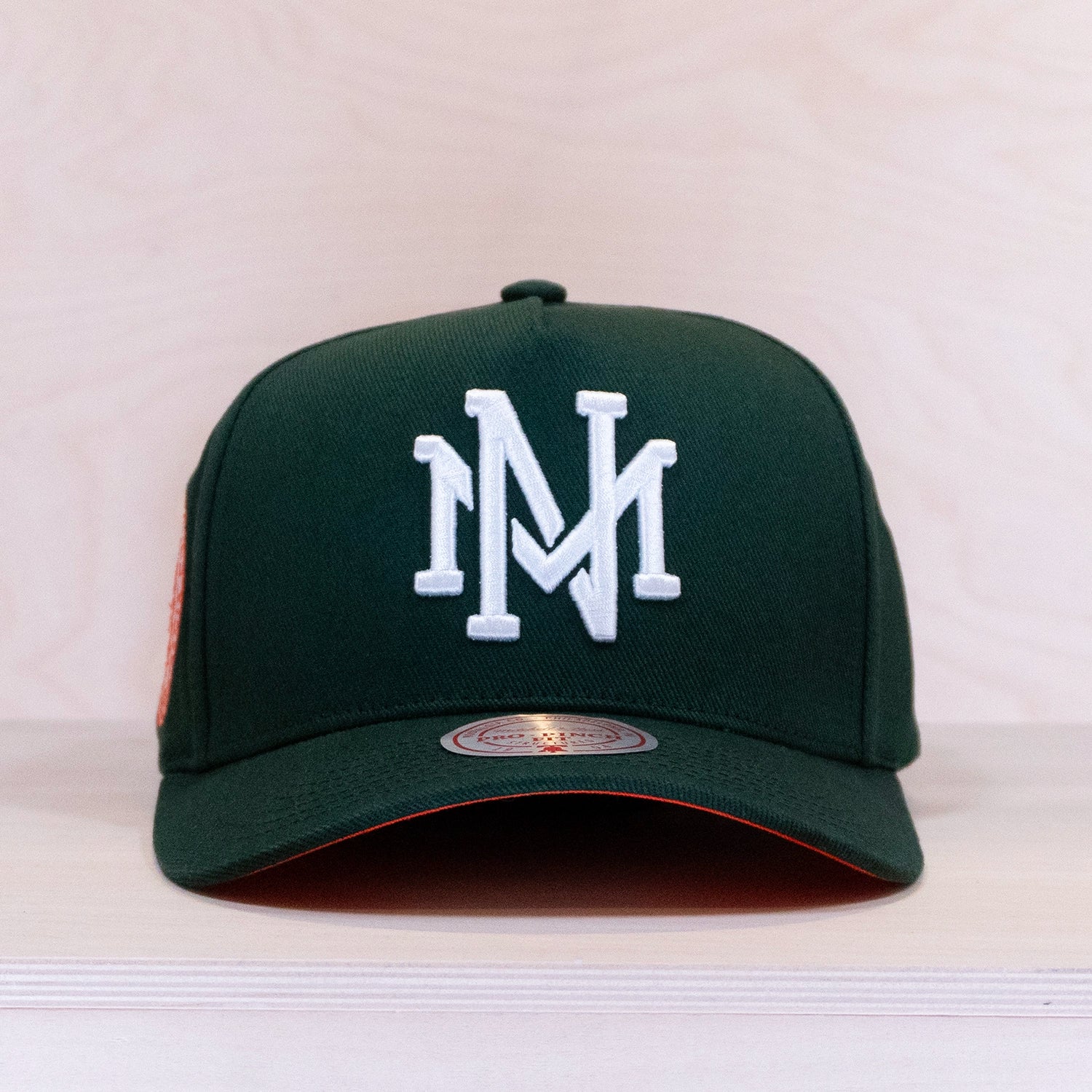 Mitchell & Ness Emerald Slam Pro Pinch Snapback Cap Green/Orange