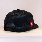 New Black Emblem Trucker Cap Black