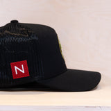 New Black Emblem Trucker Cap Black