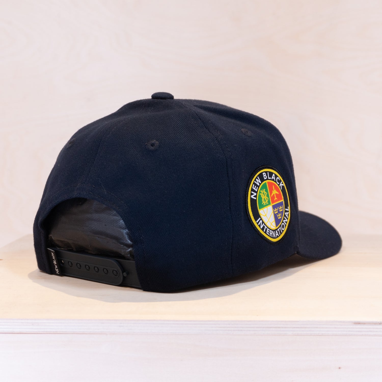 New Black Monogram A-Frame Cap Navy