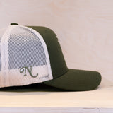 New Black Monogram Trucker Cap Olive
