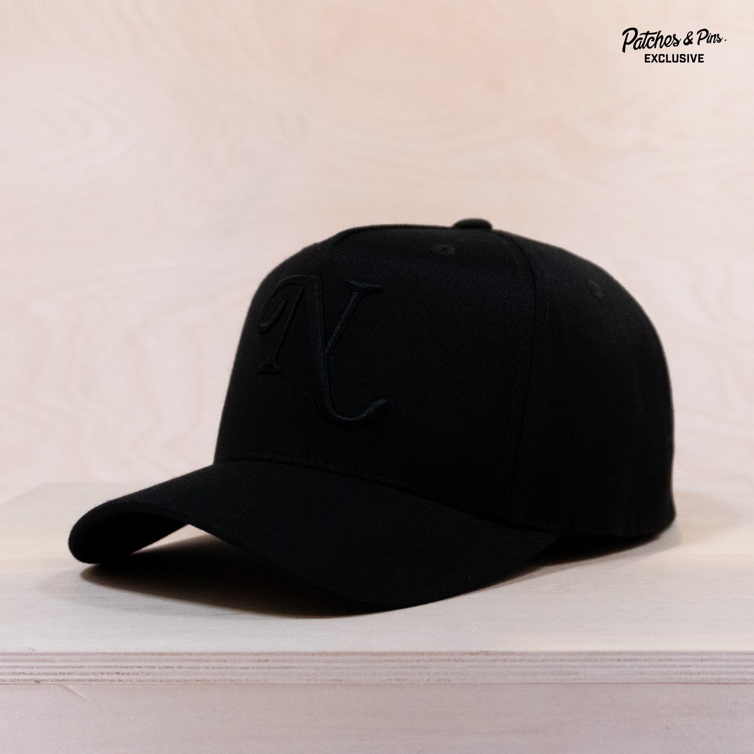 New Black Patches Exclusive Luxe A-Frame Cap All Black