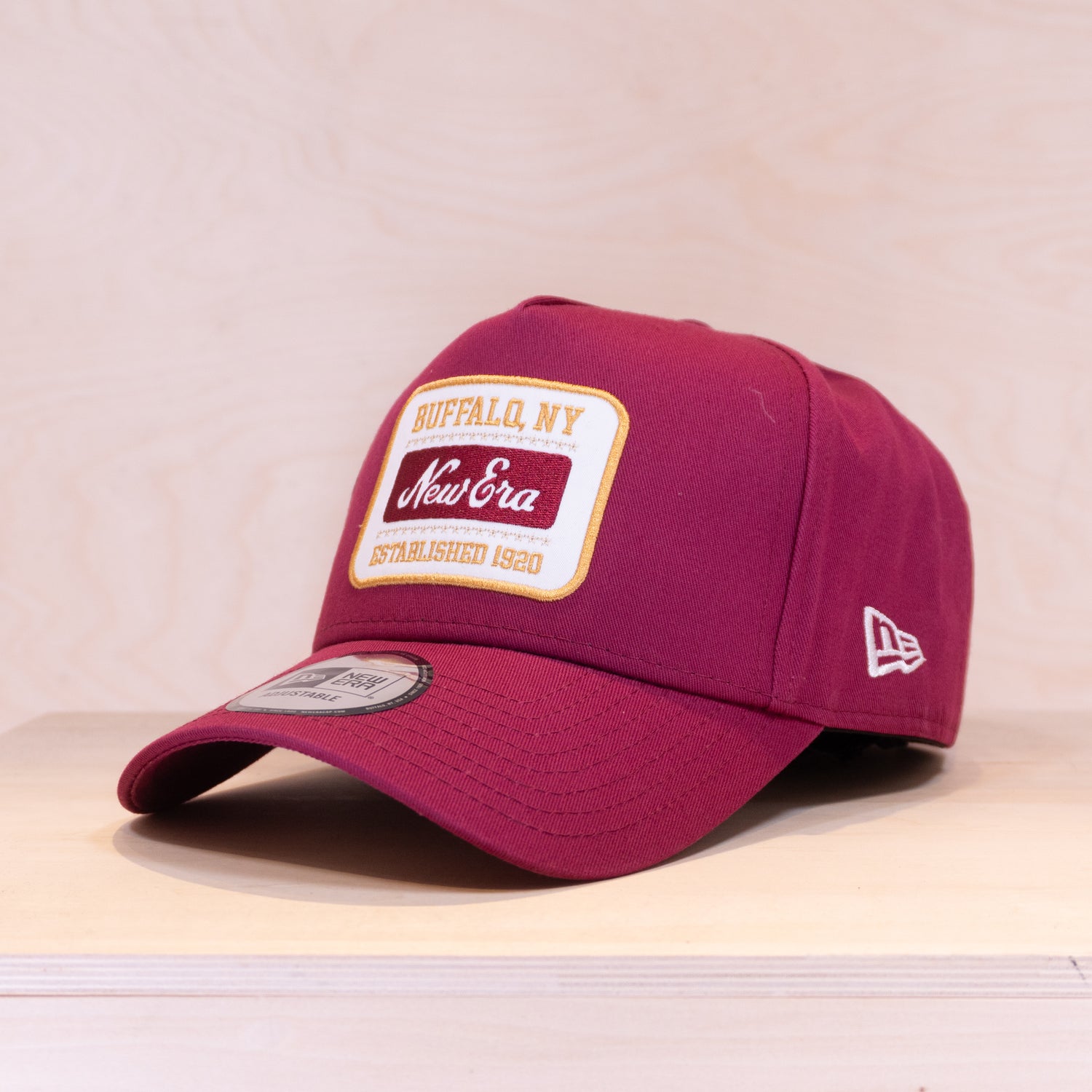 New Era 9FORTY Washed Patch E-Frame Cap Dark Red