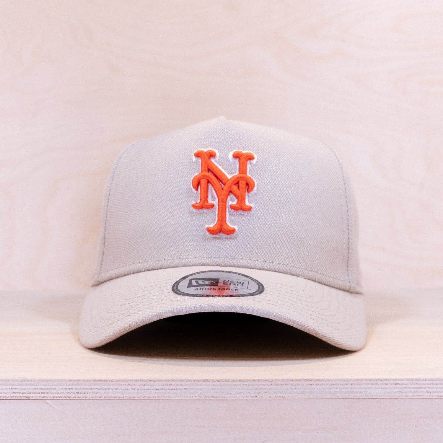 New Era New York Mets MLB Outline Script 9FORTY A-Frame Cap Light Beige
