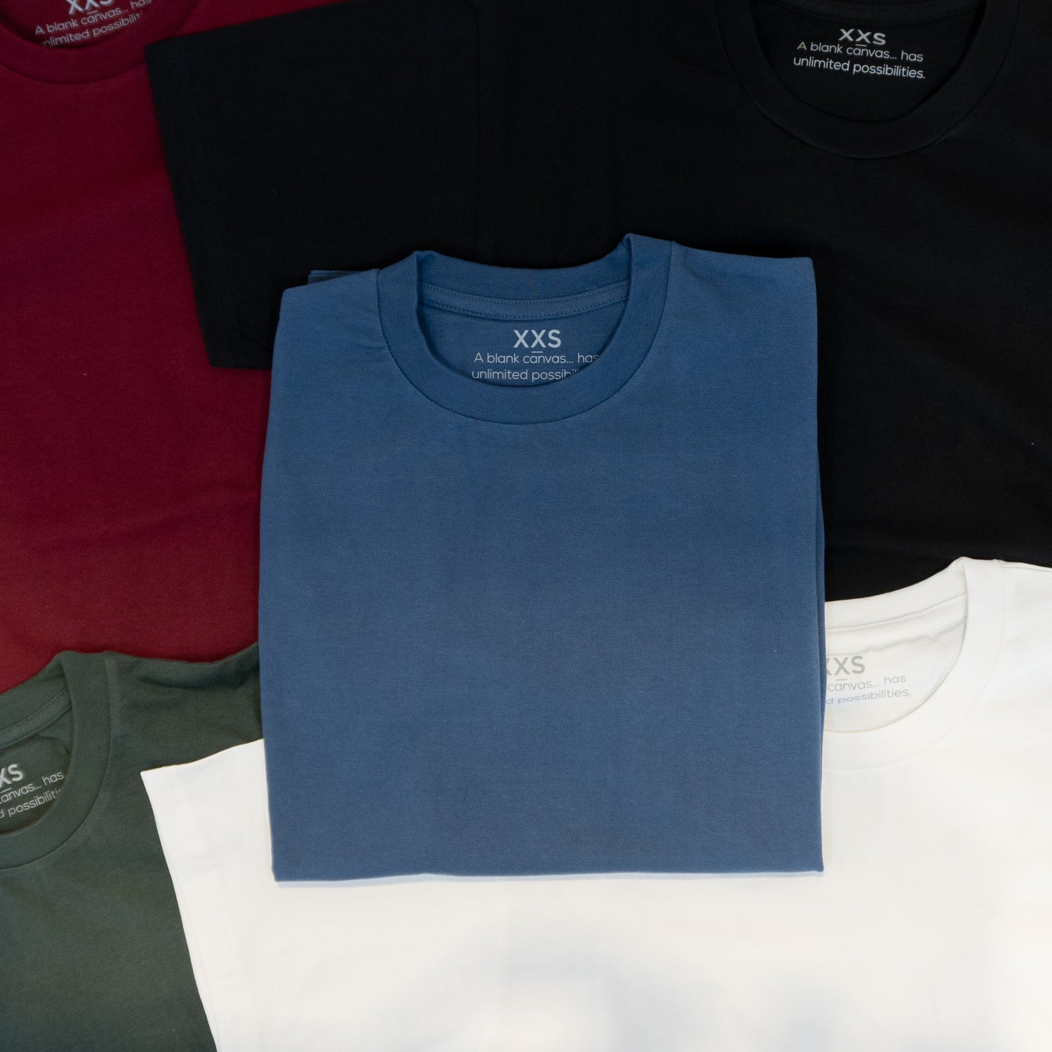 Patches Blank Canvas T-shirt Denim Blue