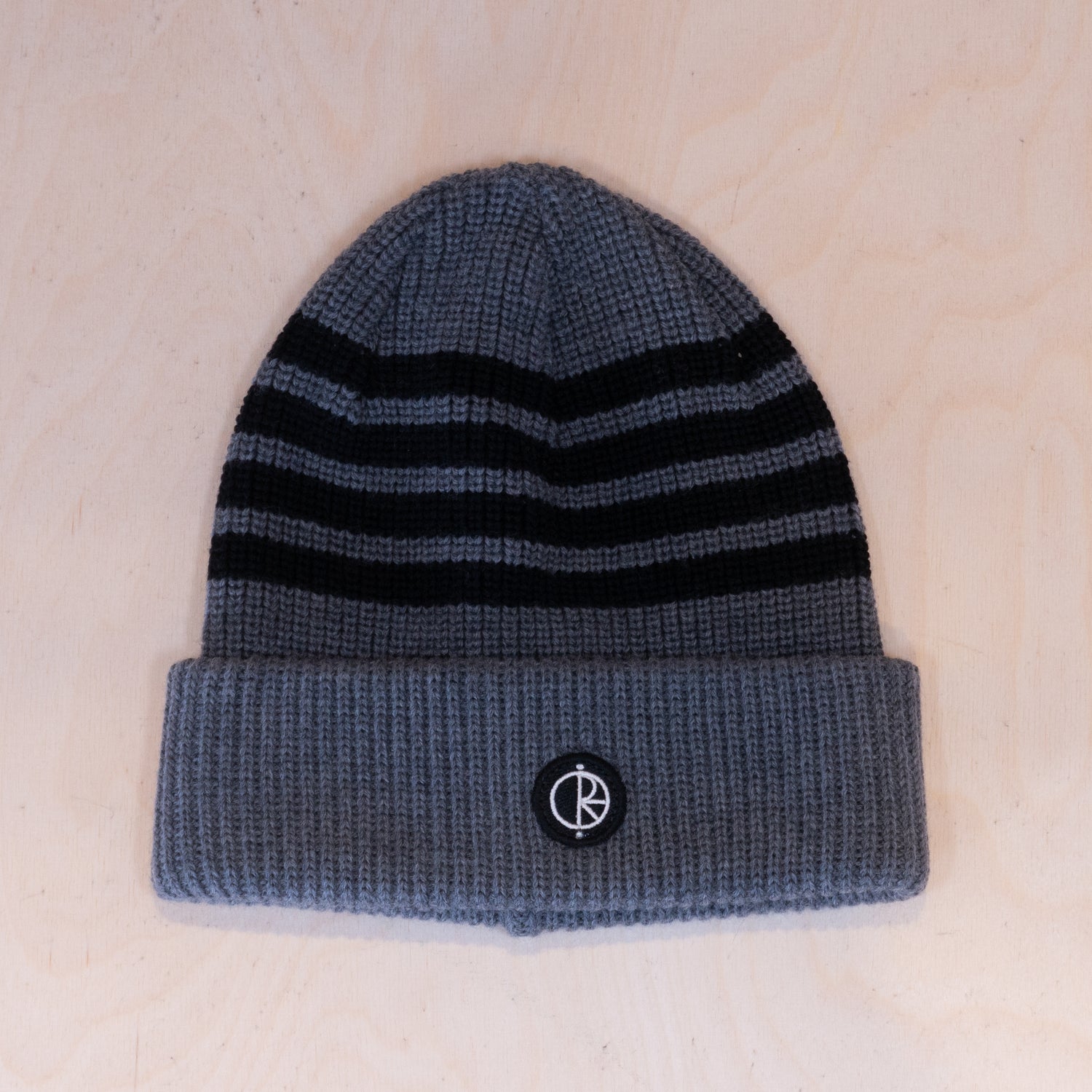 Polar Stripe Merino Beanie Grey