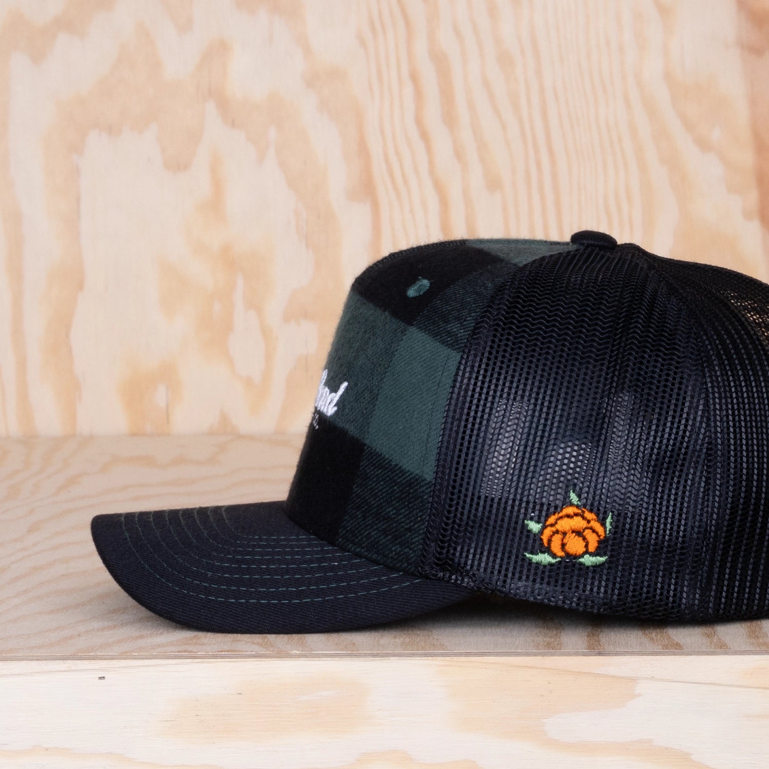 Sqrtn TGN Script Trucker Cap Lumberjack Olive