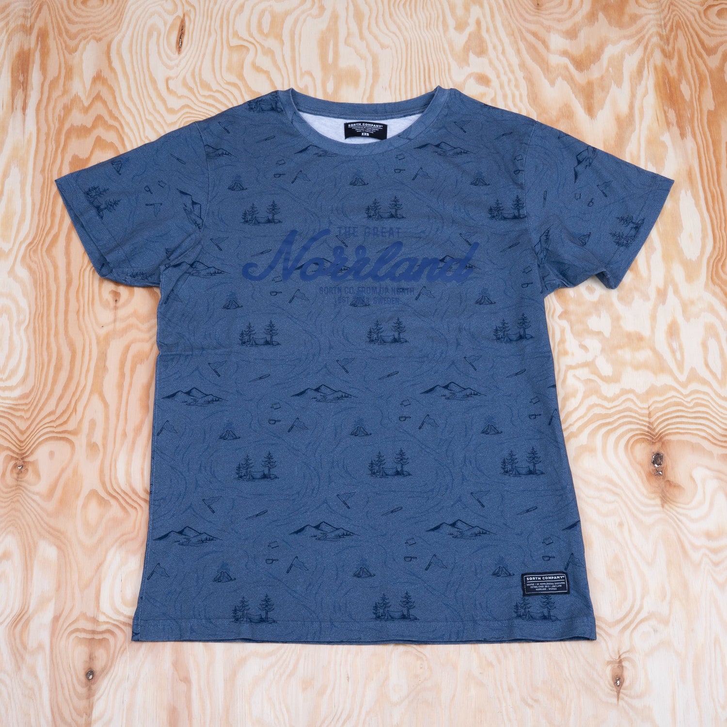 Sqrtn Great Norrland T-shirt Stream Indigo Blue