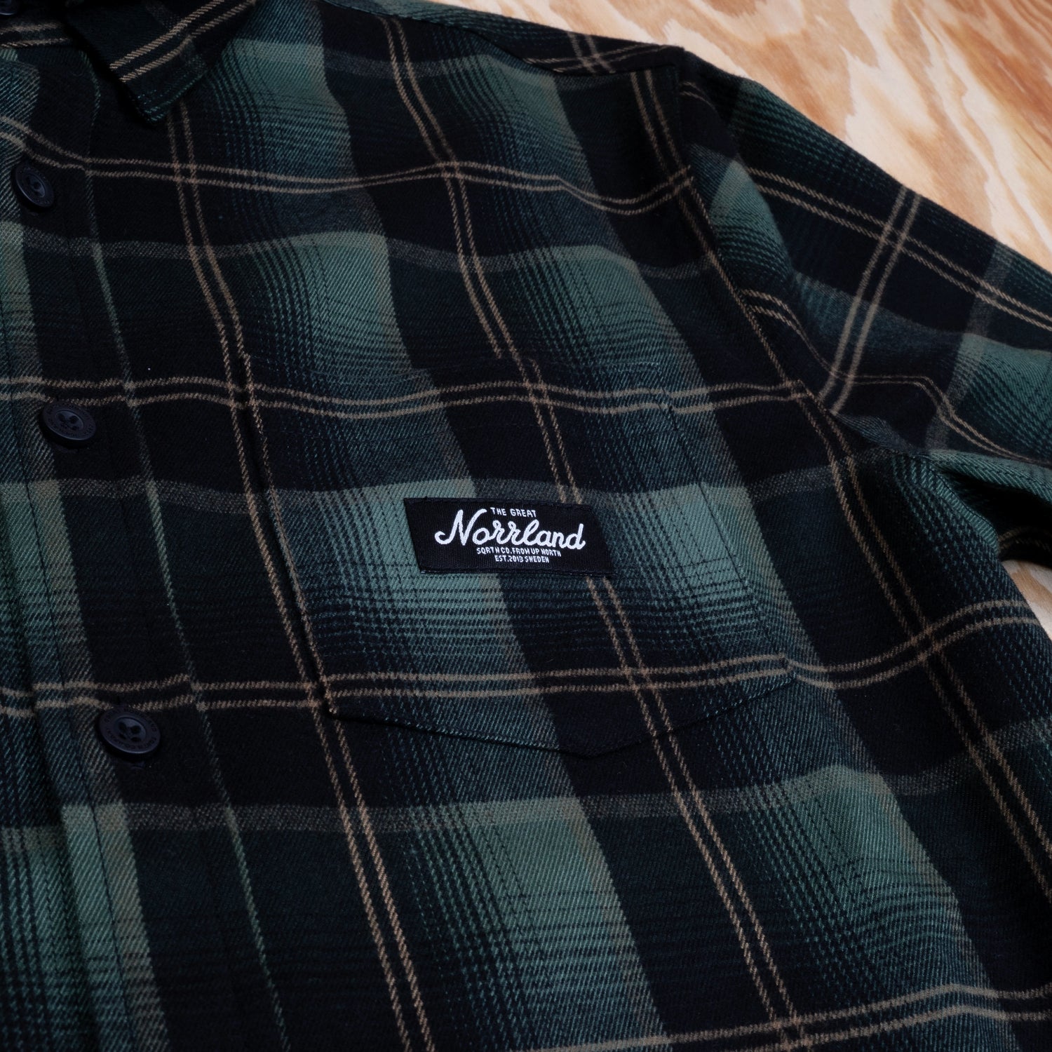 Sqrtn TGN Patch Flanell Shirt Dark Green