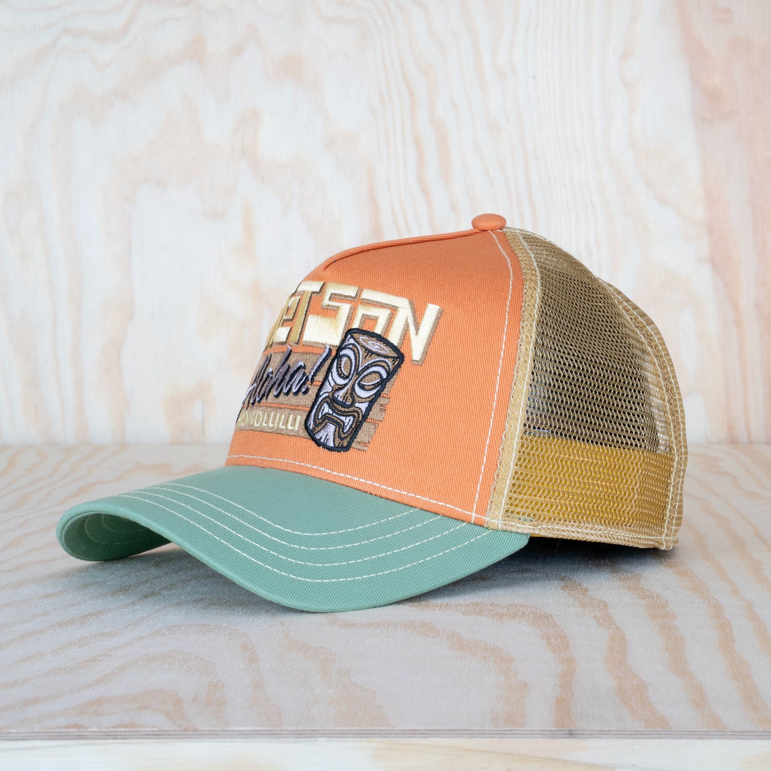Stetson Honolulu Trucker Cap Orange/Green