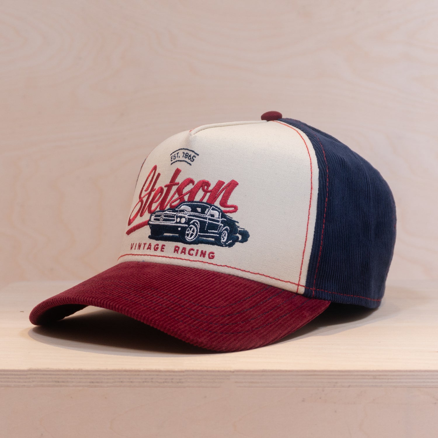 Stetson Vintage Racing B-Frame Cap Wine/Offwhite