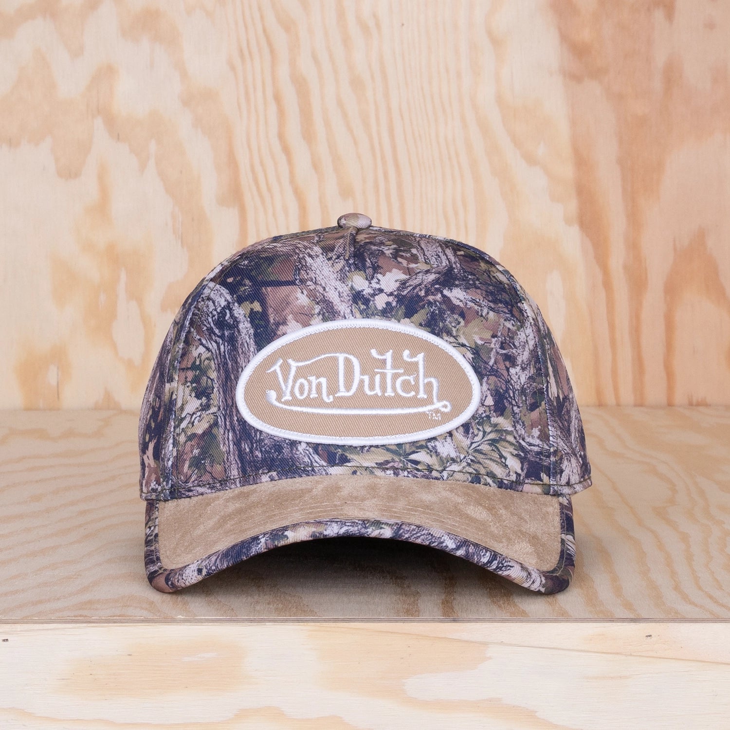 Von Dutch Oval Patch A-Frame Cap Camo Grey