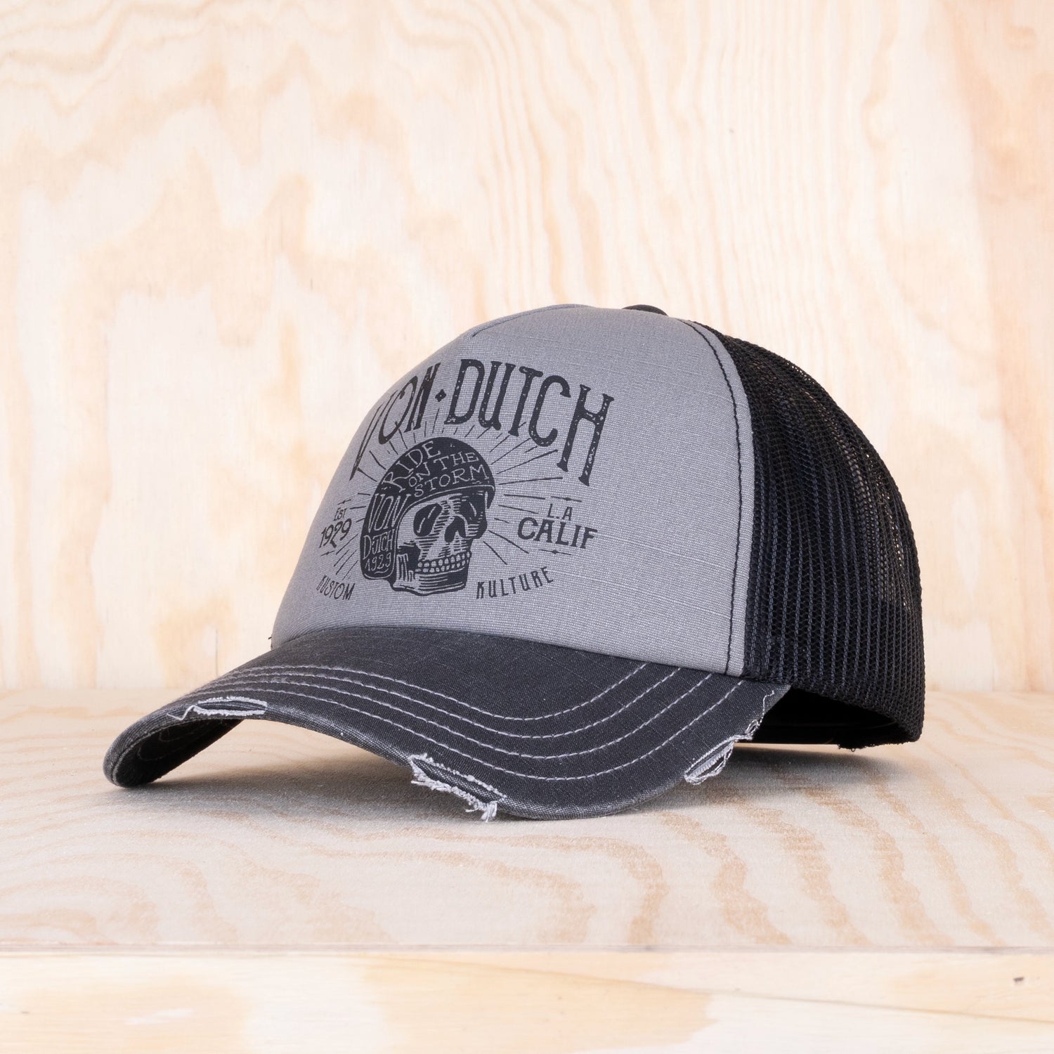 Von Dutch Screen print Foam Trucker Cap Black/Grey