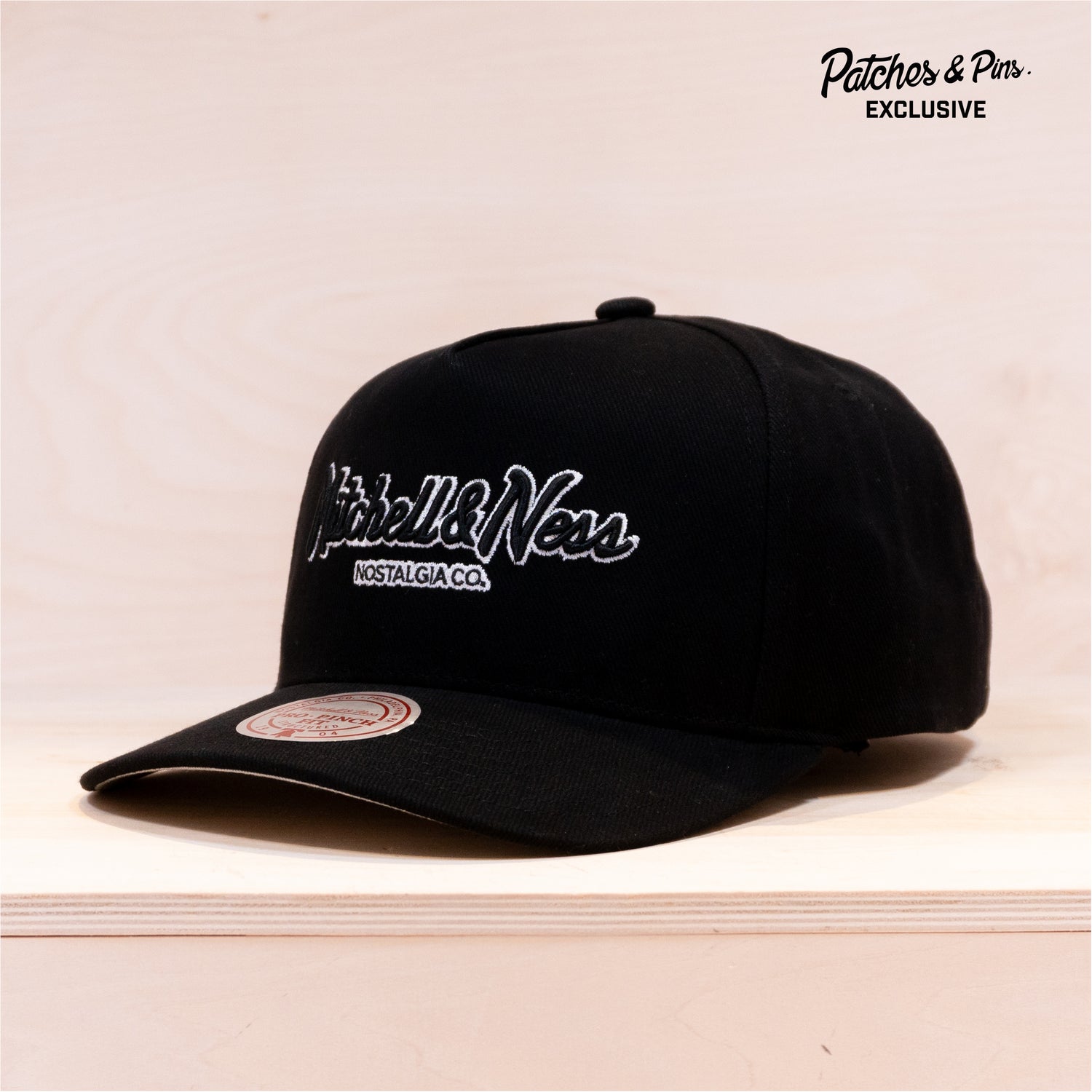 Mitchell & Ness Patches Exclusive Pinscript Pro Crown Cap Black