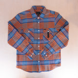 Brixton Bowery L/S Flannel Blue Heaven/Paradise Orange