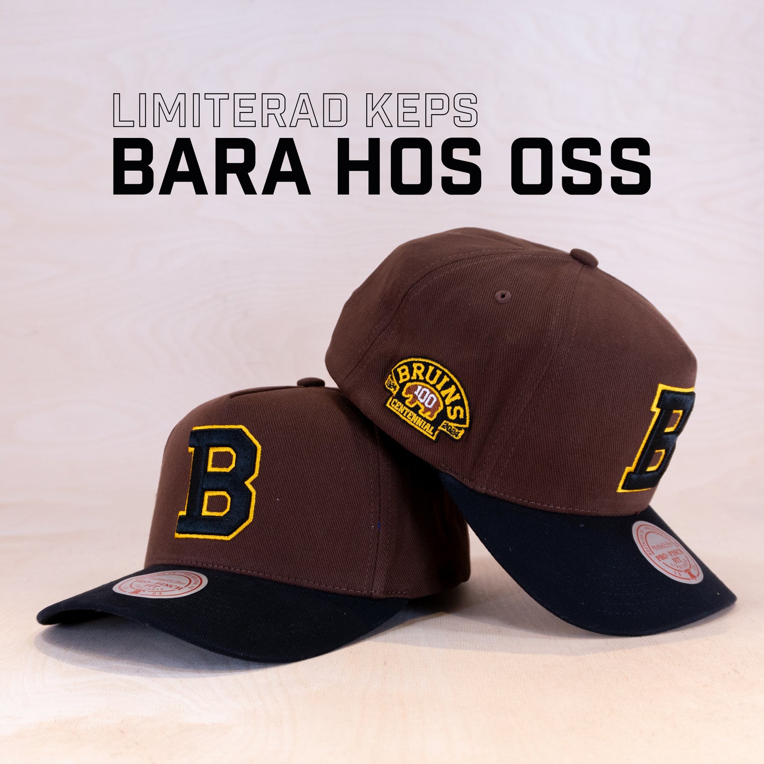Mitchell & Ness Patches Exclusive Boston Bruins Pro Crown Cap Brown/Black