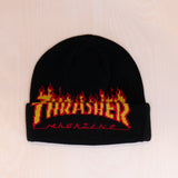 Thrasher Flame Fold Black Beanie