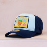 New Era Summer Sessions Patch Blue A-Frame Trucker Cap