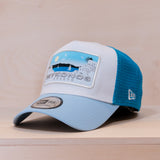 New Era Summer Mykonos Pastel Blue A-Frame Trucker Cap