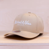 Mitchell & Ness Pinscript Classic Red Cap Khaki/White