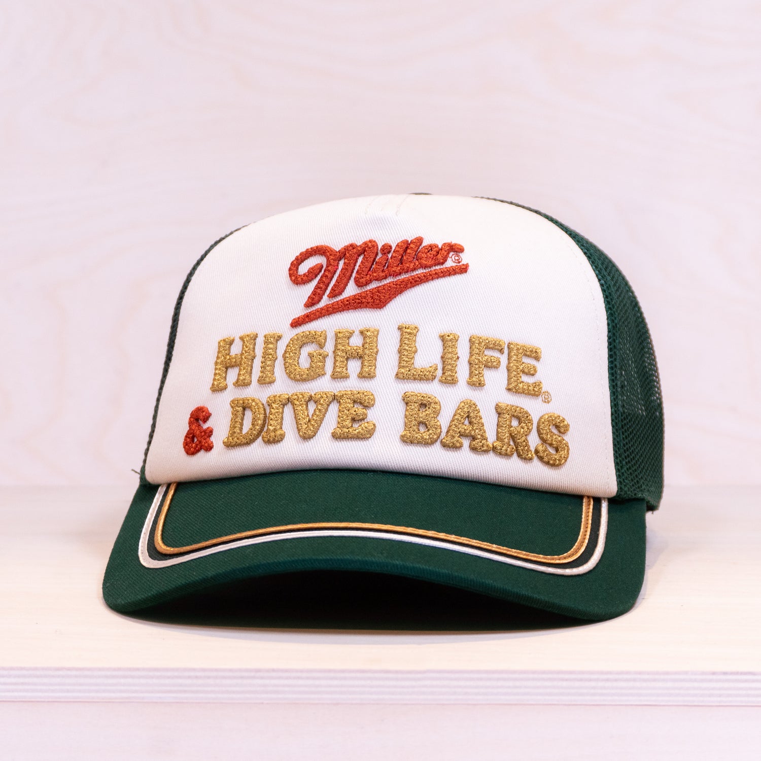 American Needle Miller High Life Radler Trucker Cap Dark Green/Ivory