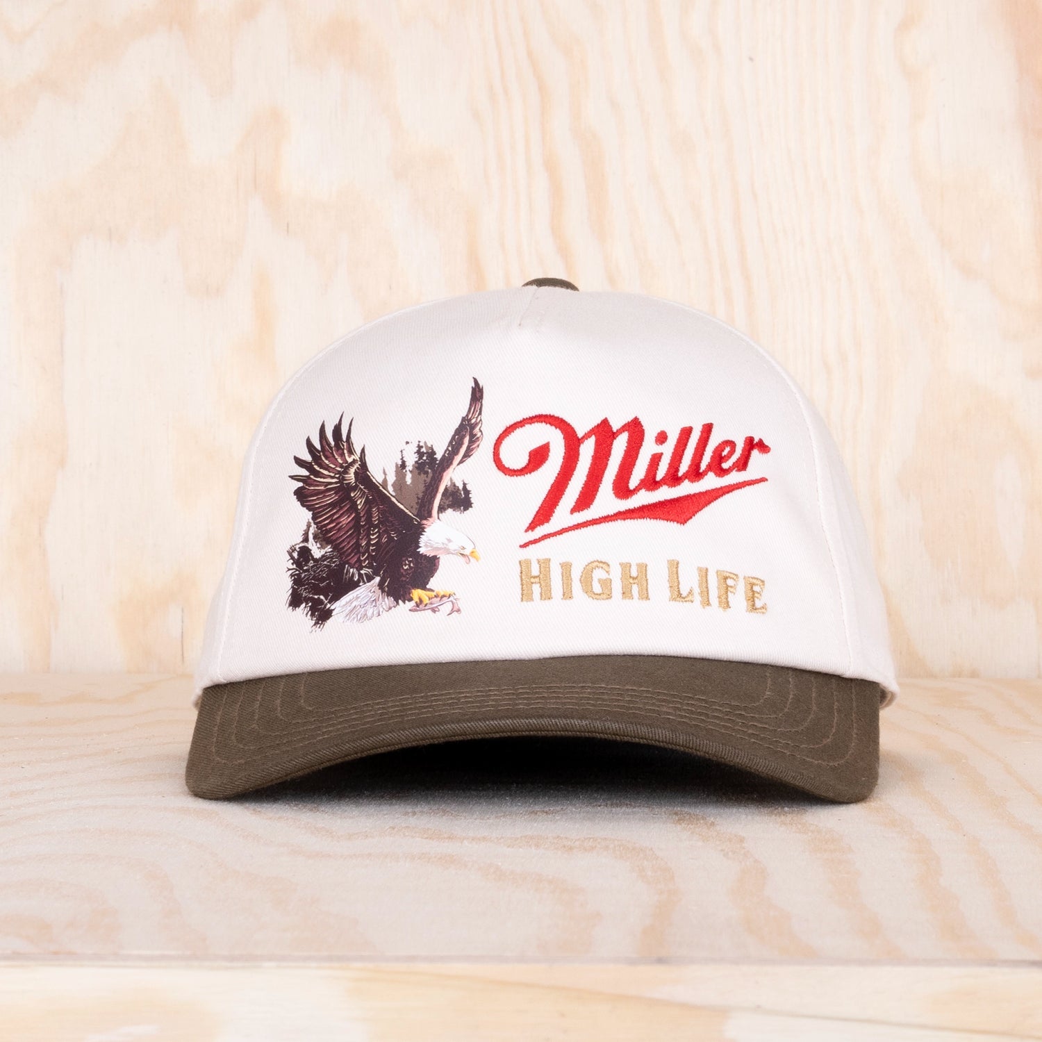 American Needle Miller High Life Roscoe A-frame Cap Ivory/Silver