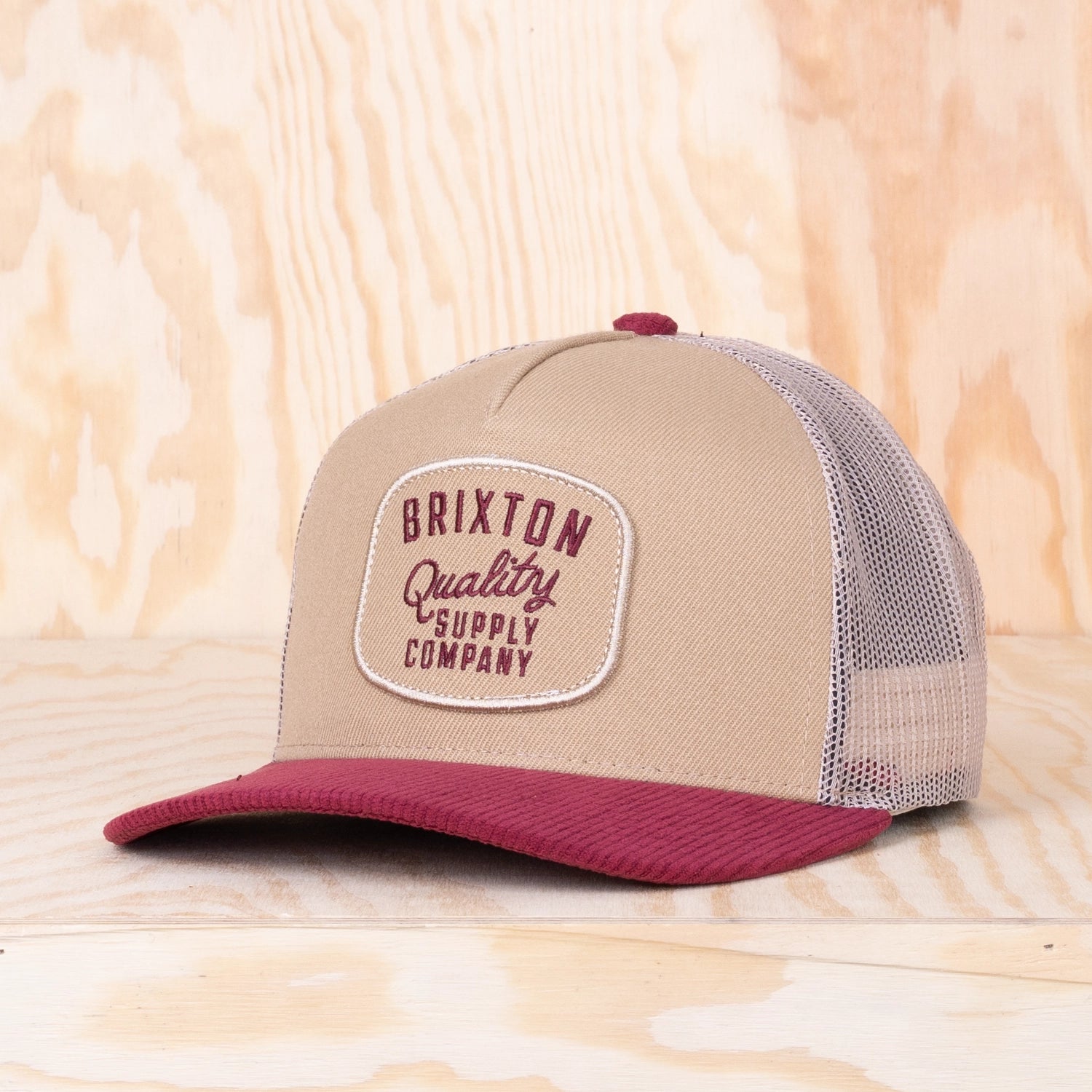 Brixton Hubal C MP Trucker Cat Oatmeal/Dark Brick Corduroy