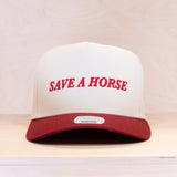 Brixton Save A Horse MP Snapback Crimson/Off White