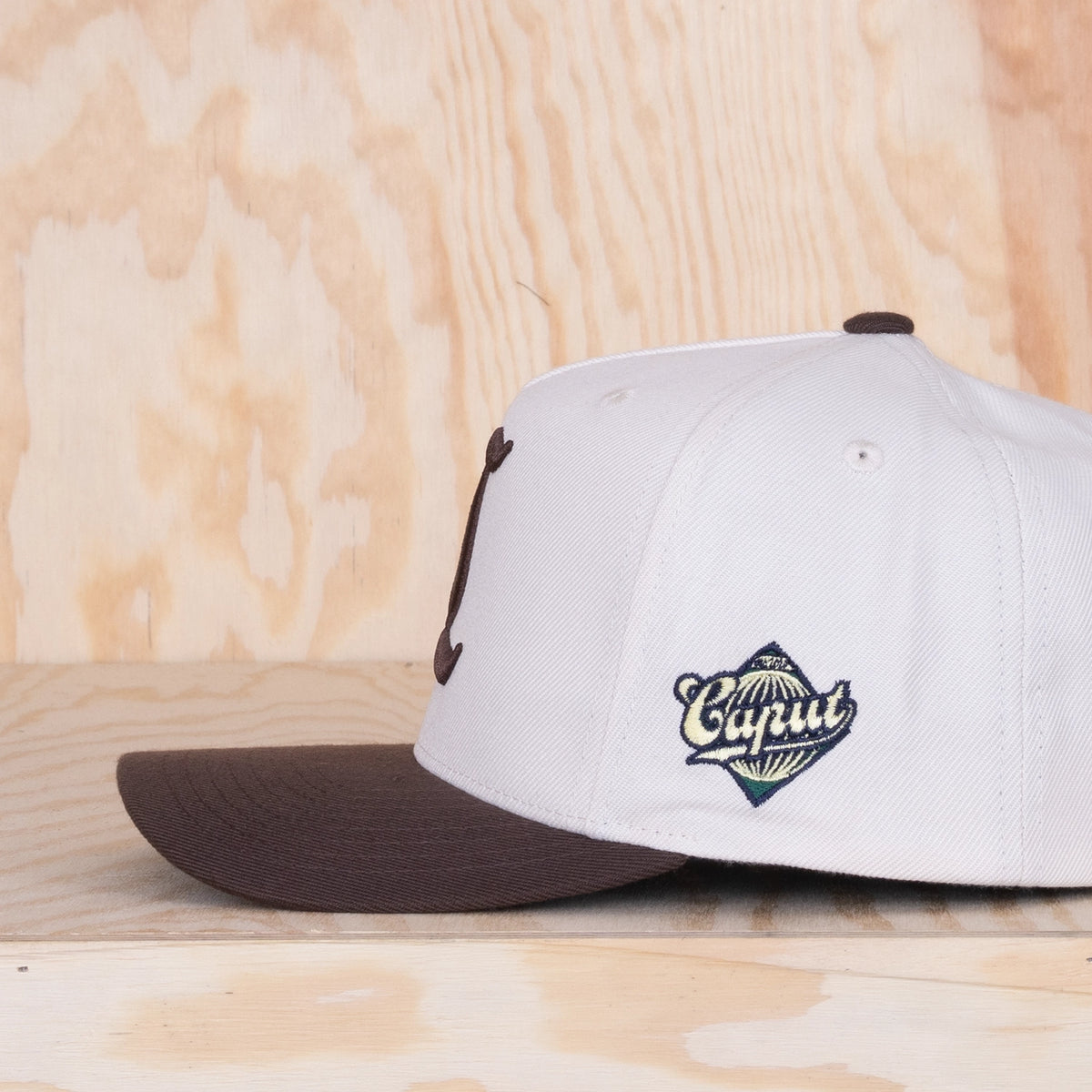 Ca'put Letter L Cap Ivory / Dark Brown