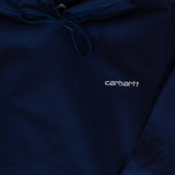 Carhartt WIP Hooded Script Embroidery Sweat Blue/White