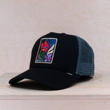 Djinns HTF M-Flowers Trucker cap Black