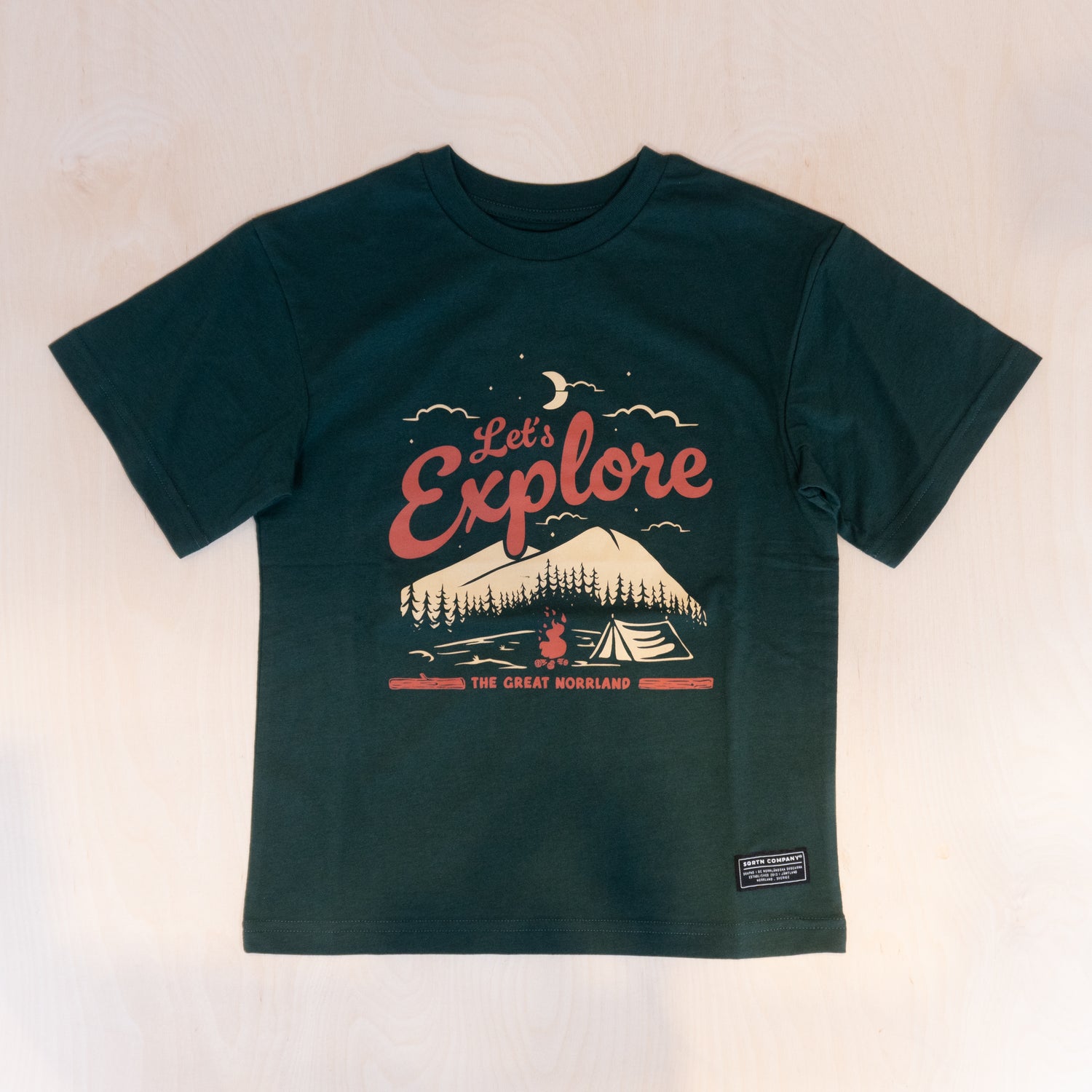 Sqrtn Explore JR T-shirt Pine Green