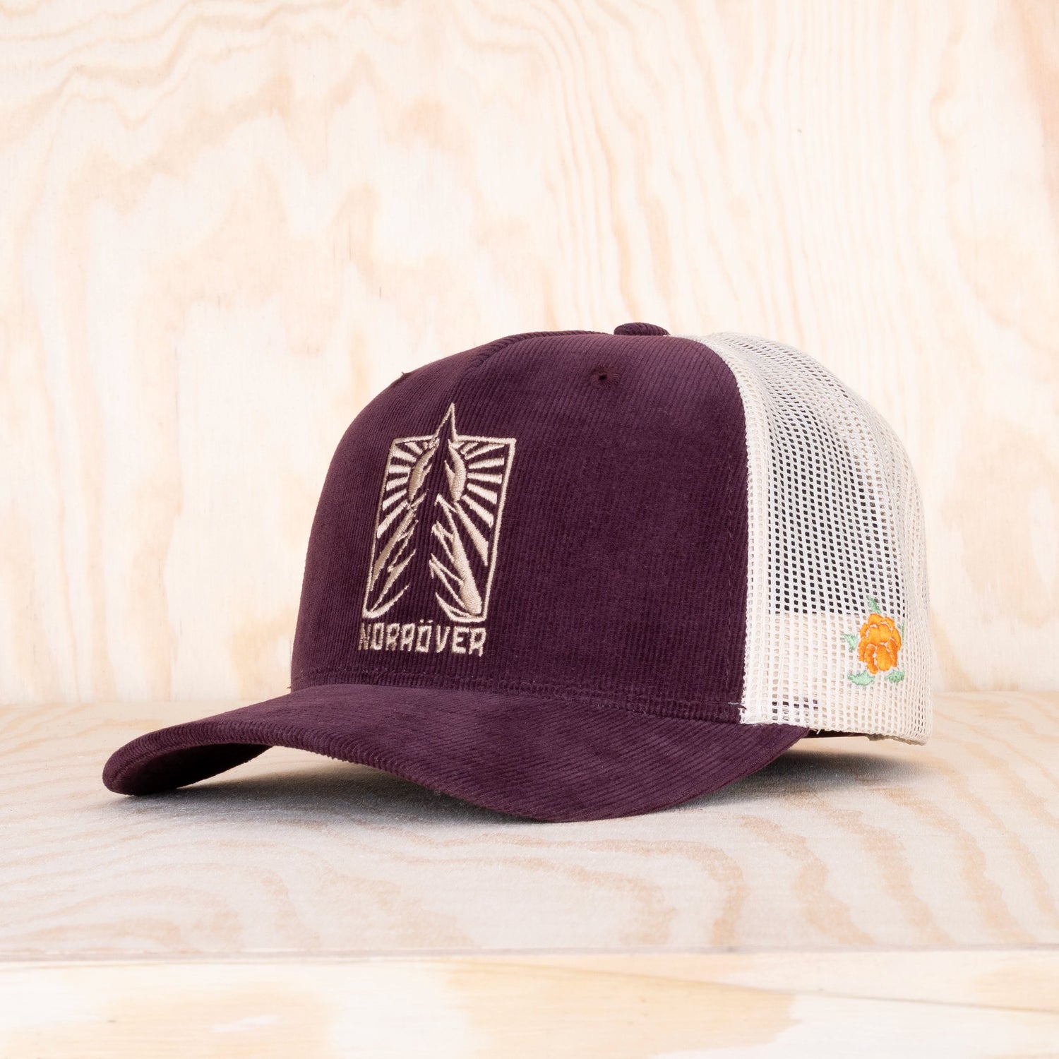 Sqrtn Granen Trucker Cap Burgundy Corduroy