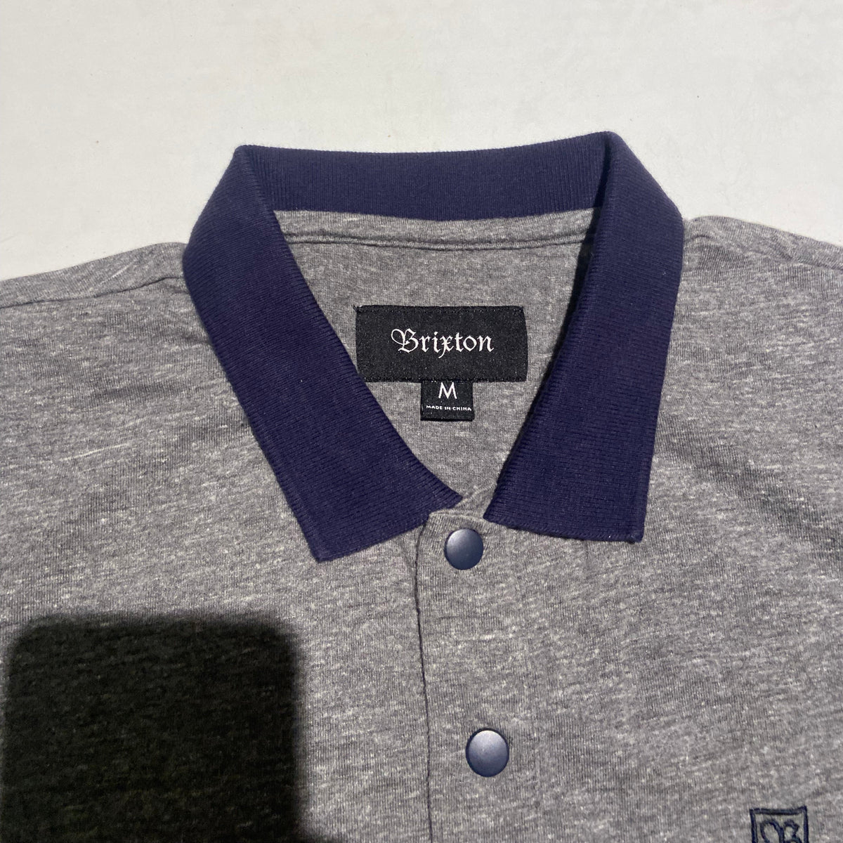Deadstock Brixton Polo Shortsleeve Grey/Navy Medium