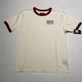 Deadstock Brixton Mesh Knit T-shirt White/Wine Medium