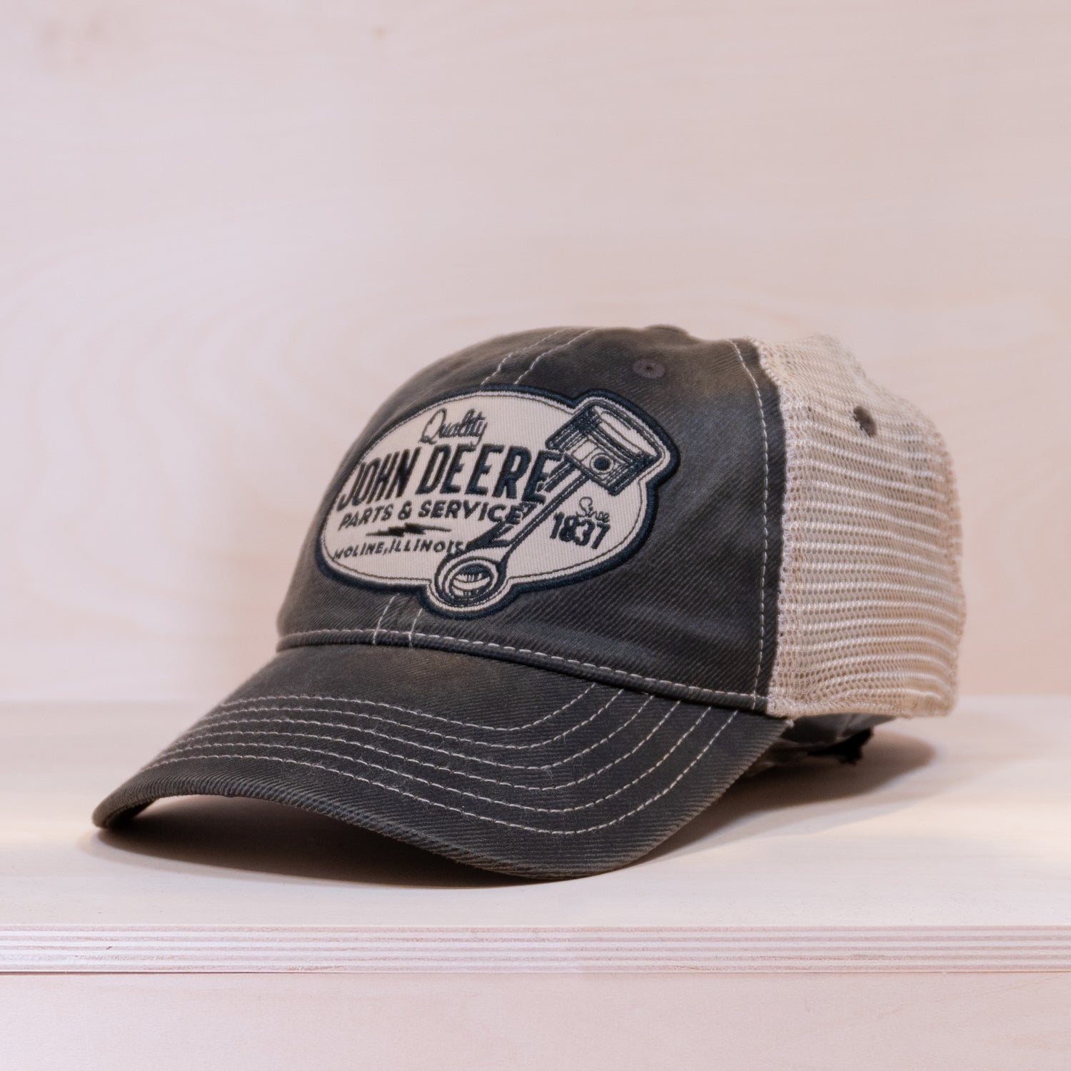 John Deere 6 Panel Unstruct Truker Cap Grey/Beige