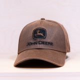 John Deere Oilskin Logo Cap Brown