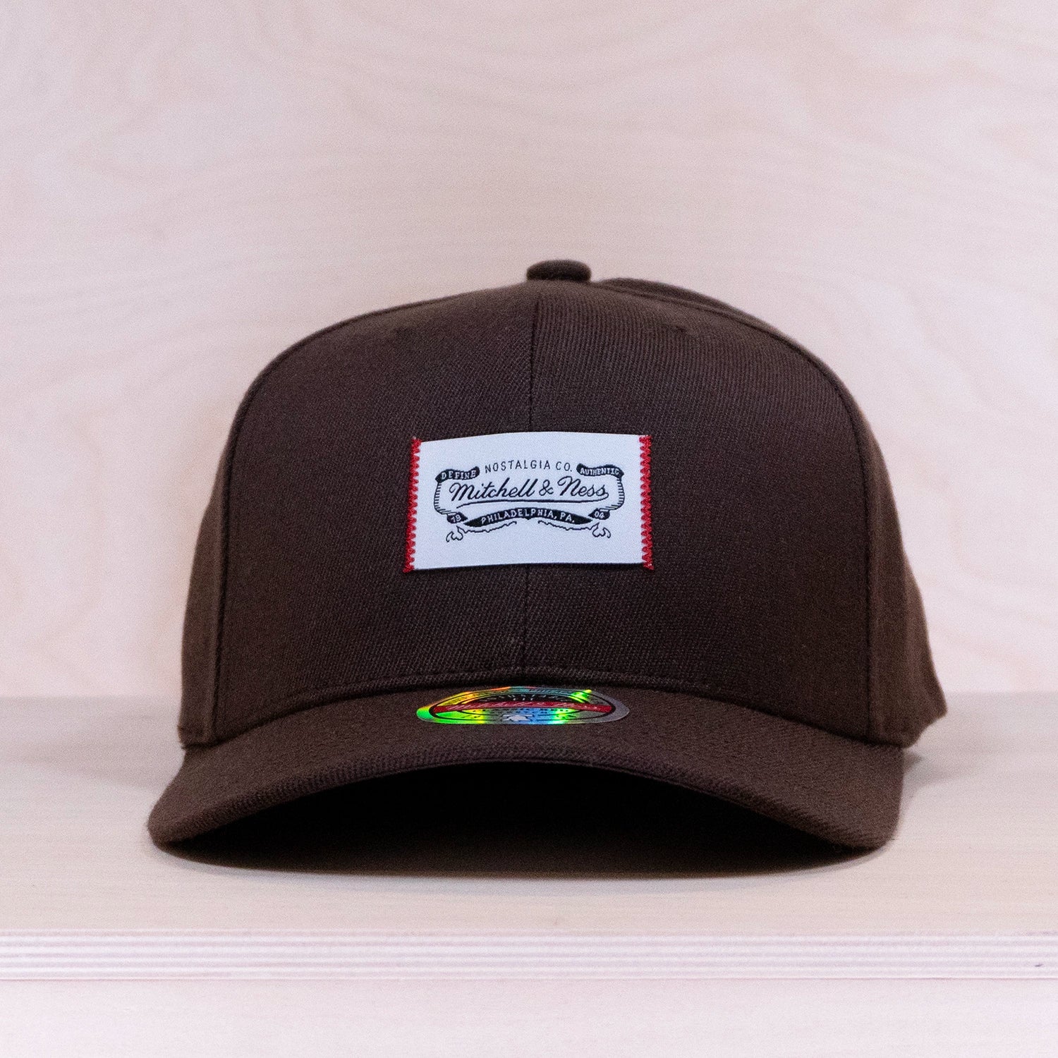 Mitchell & Ness Heritage Patch Classic Red Snapback Cap Brown