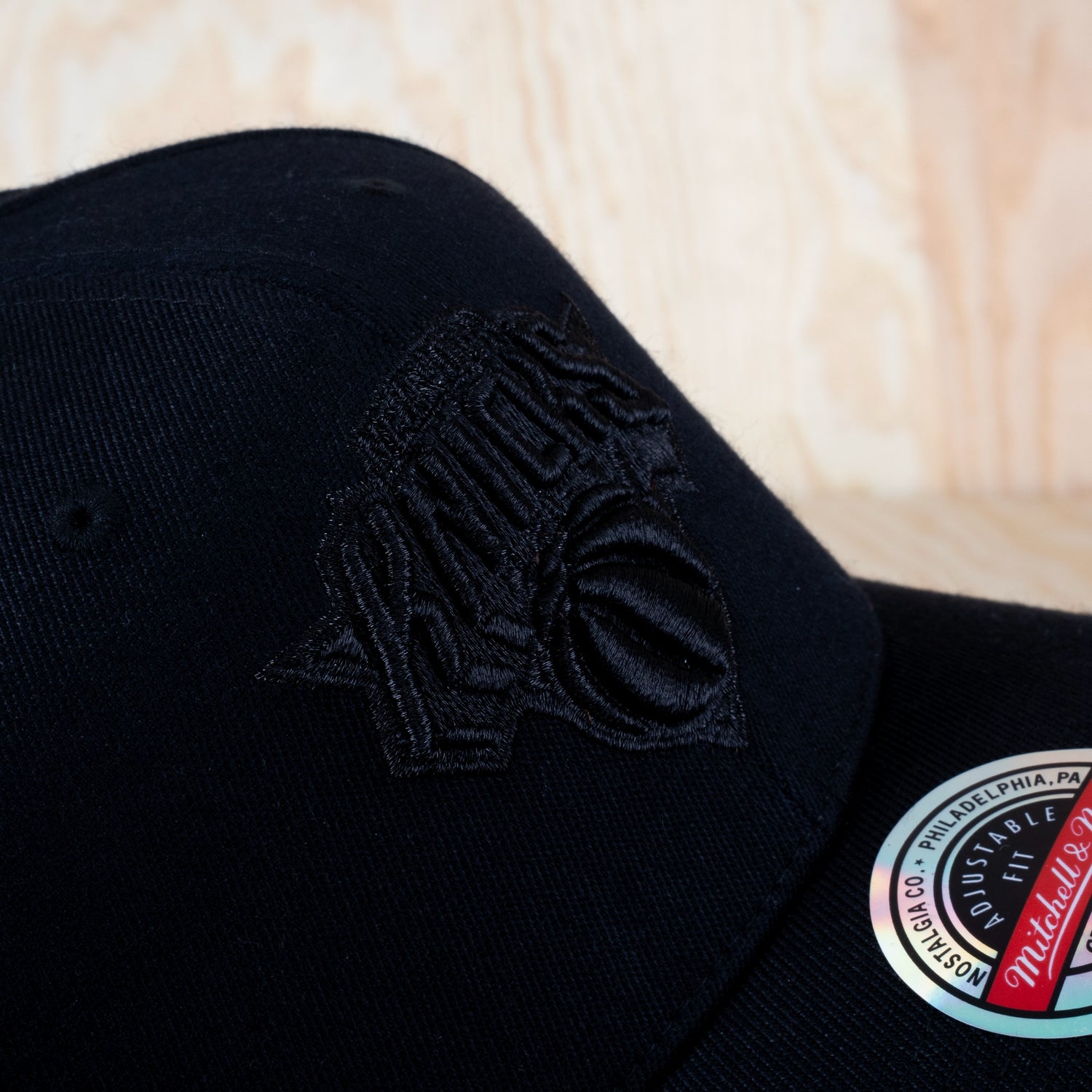 Mitchell & Ness Midnight Luxe Classic Red Snapback Cap Black
