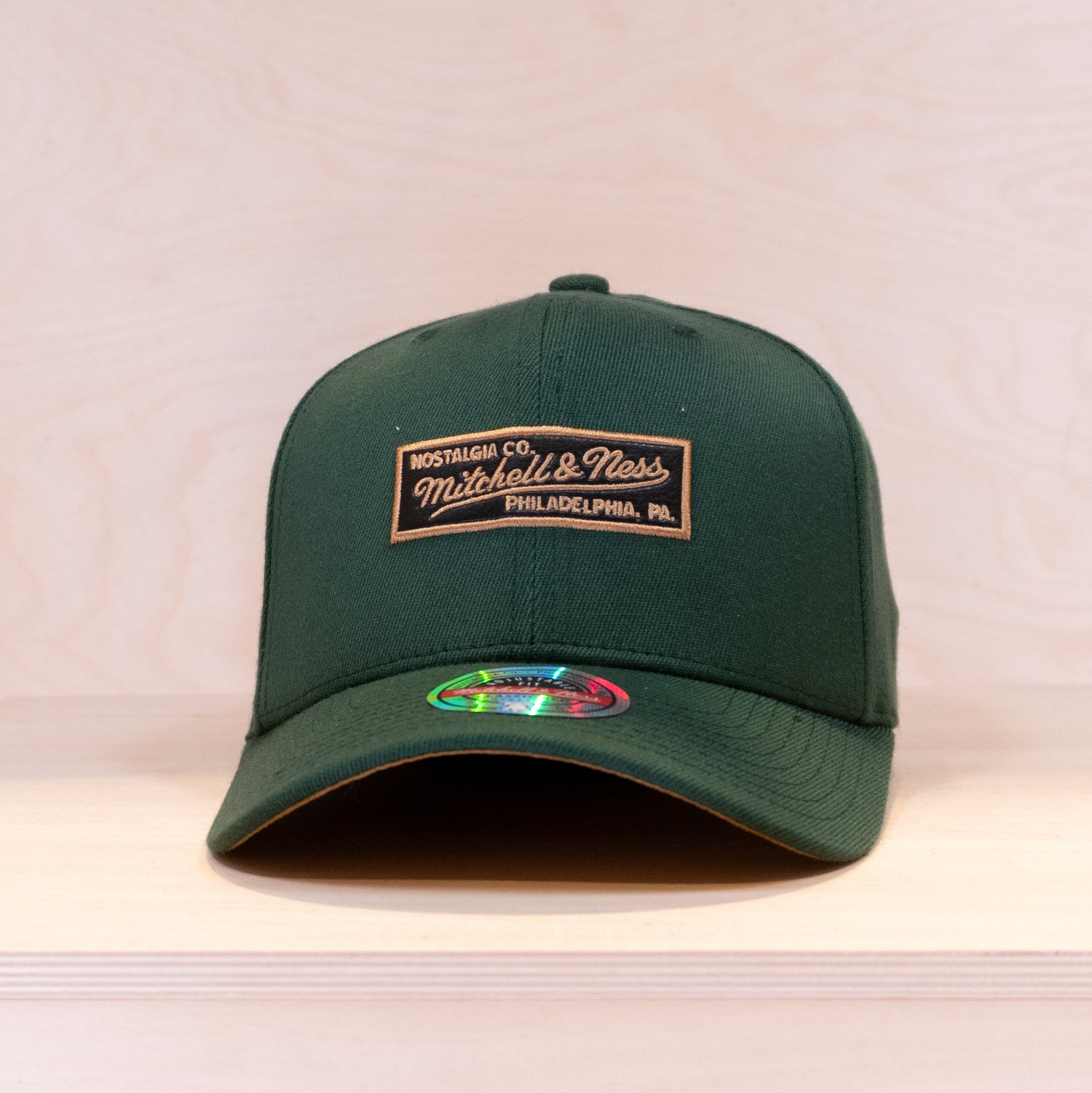 Mitchell & Ness Patches Exclusive Faux Leather Logo Cap Green