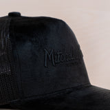 Mitchell & Ness Pinescript Velvet Trucker Black