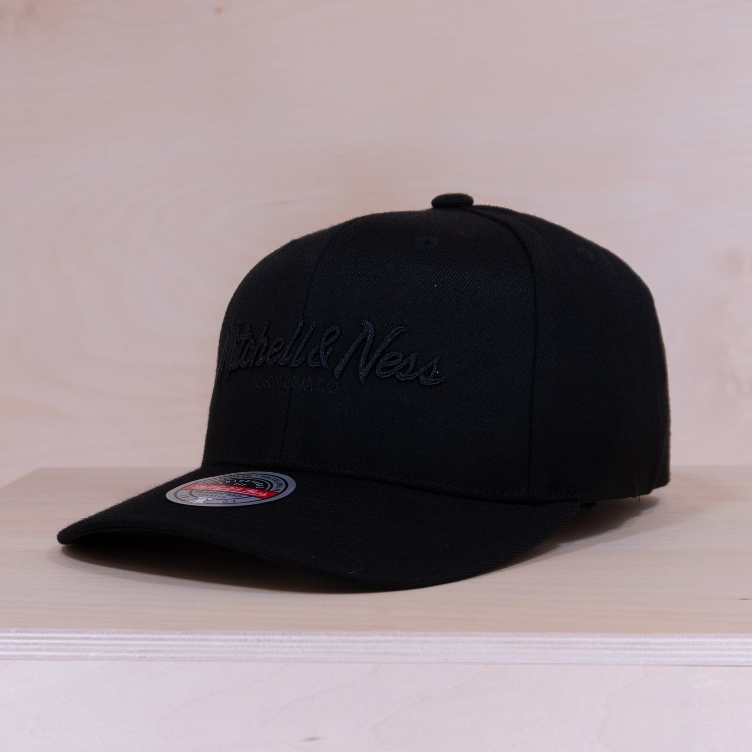 Mitchell & Ness Branded Pinscript Snapback All Black