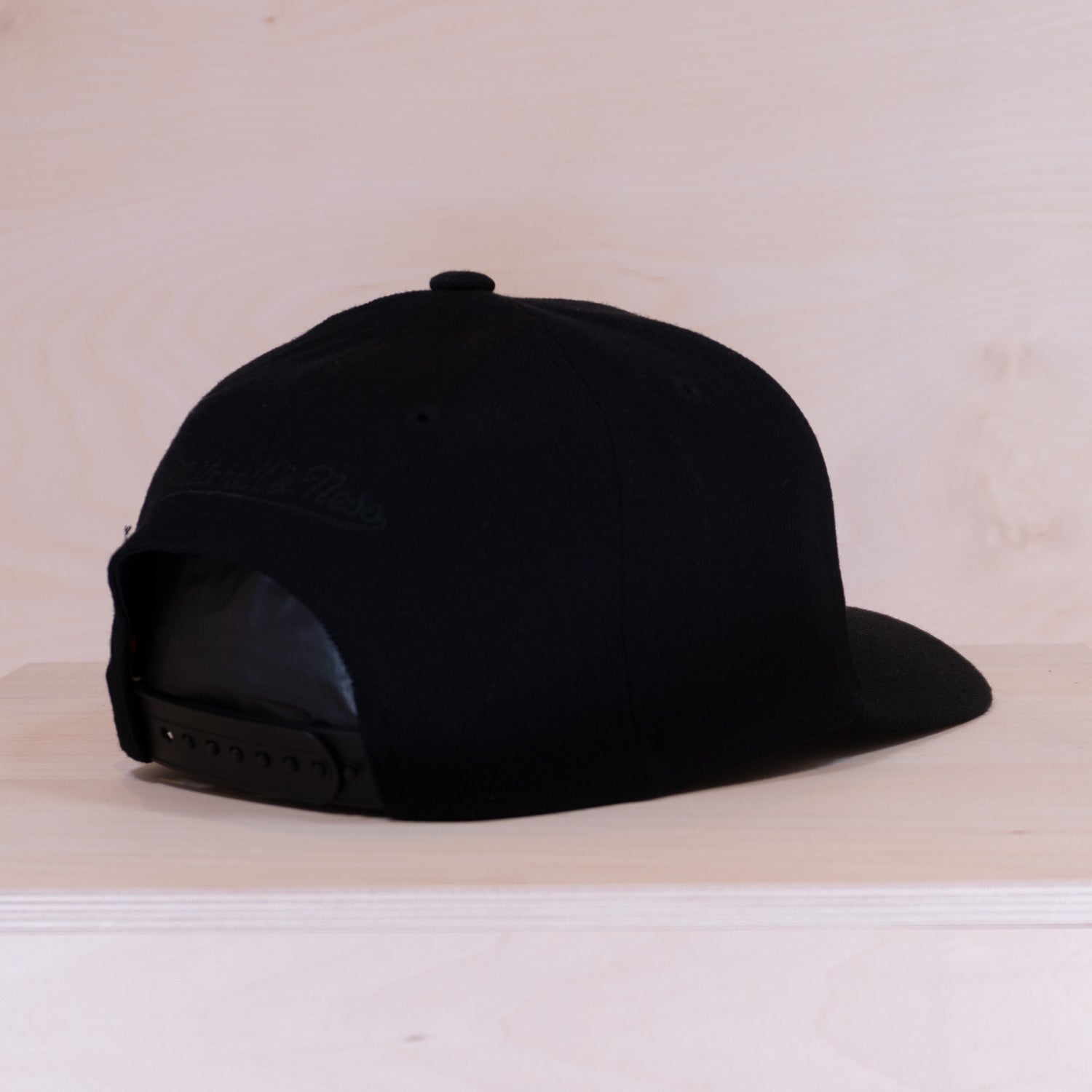 Mitchell & Ness Branded Pinscript Snapback All Black